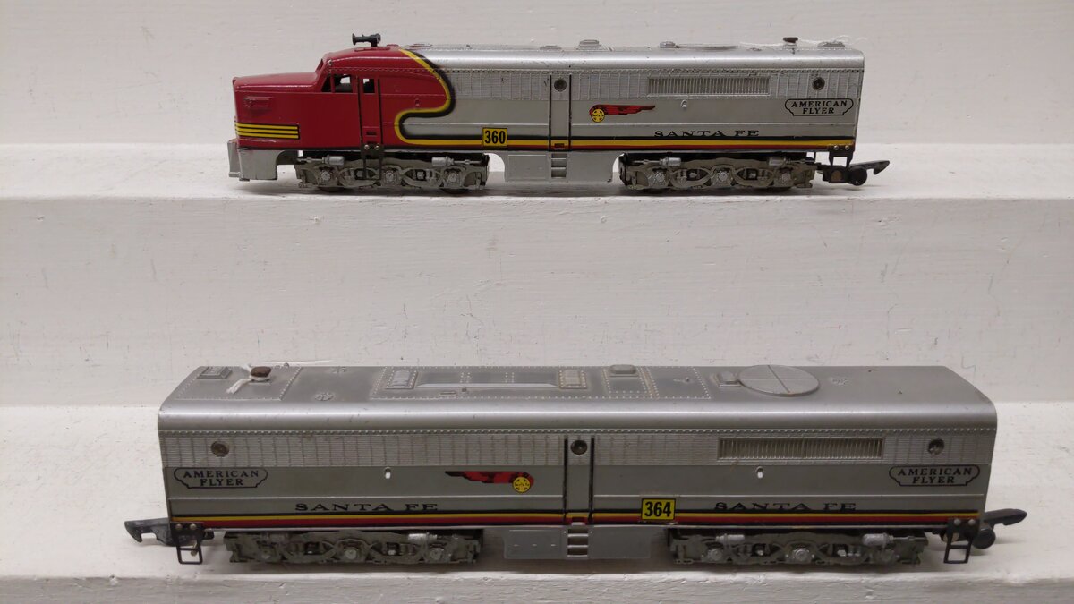 American Flyer 360 Vintage S Santa Fe PA-1AB Diesel Locomotive Set VG