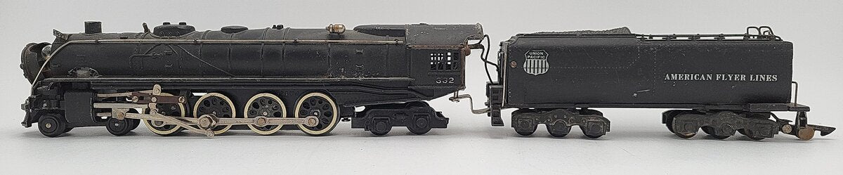 American Flyer 332 S Vintage UP 4-8-4 Northern Steam Locomotive and Tender VG