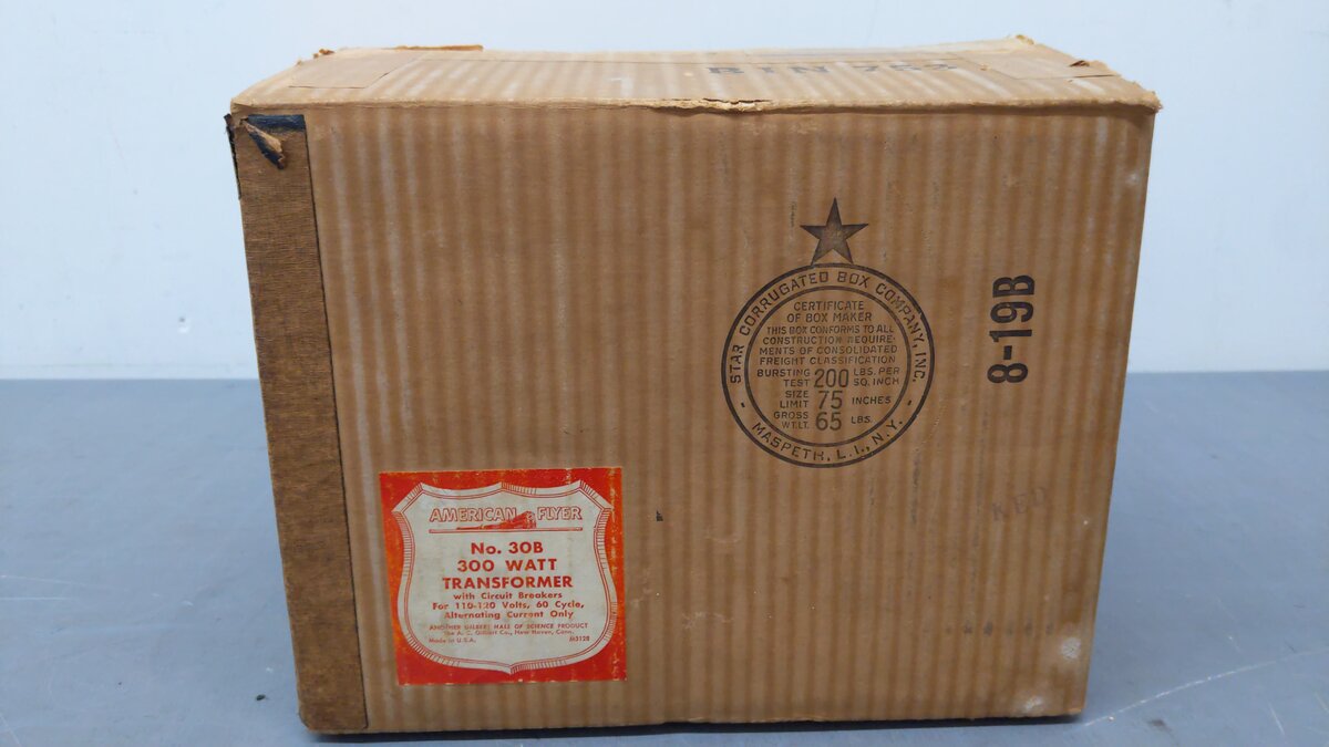American Flyer 30B Vintage S 300 Watt Transformer - Runs 2 Trains/Box