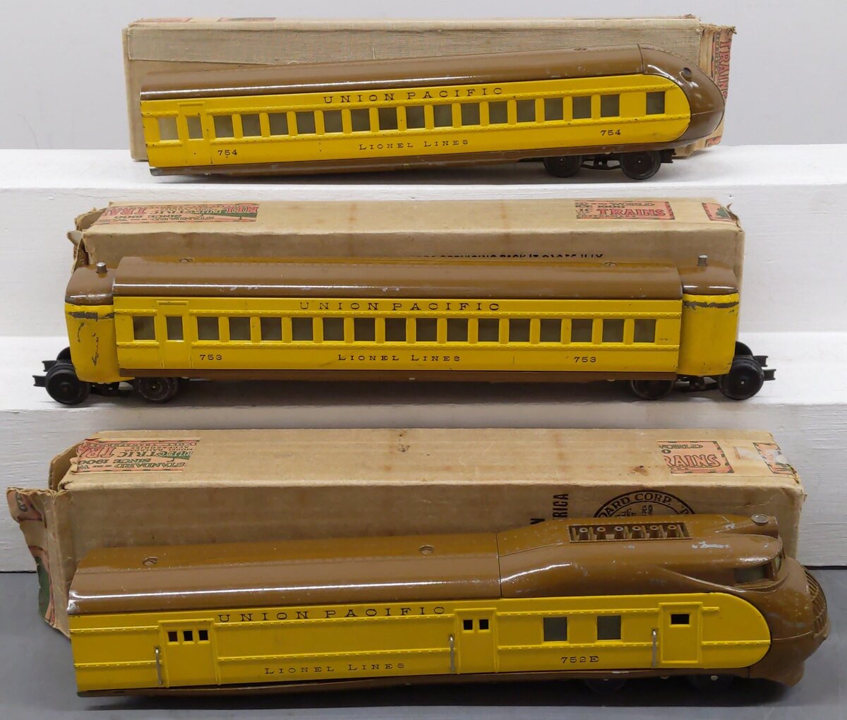 Lionel 752E Vintage O Prewar Union Pacific M10000 Streamliner Set VG/Box