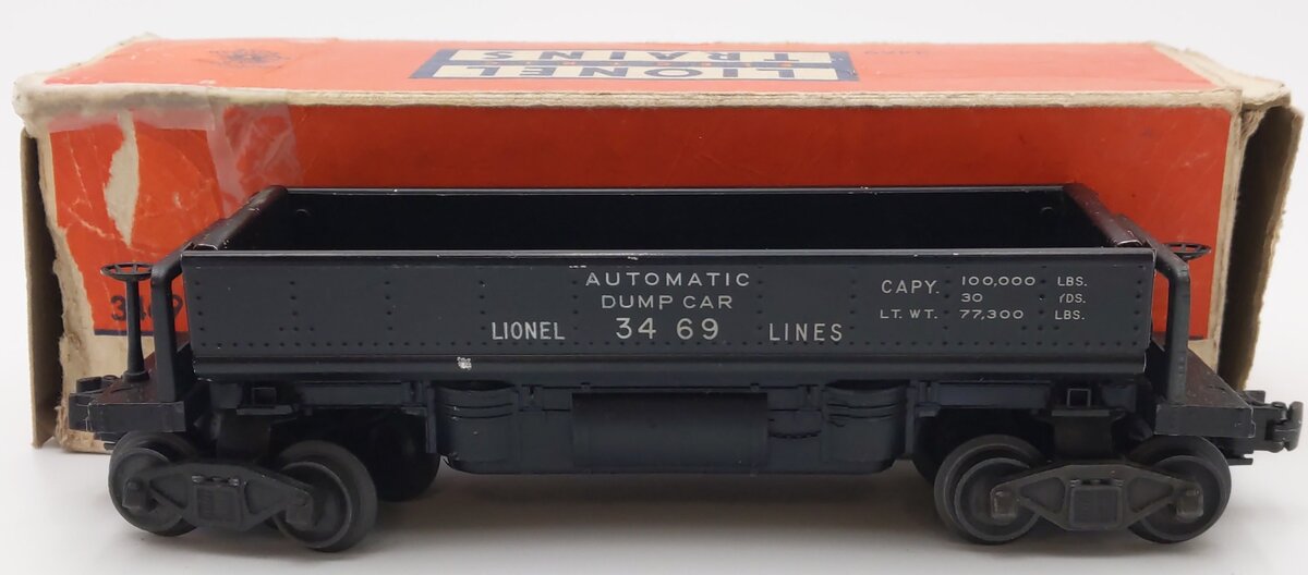 Lionel 3469 Vintage O Lionel Lines Black Automatic Dump Car EX/Box