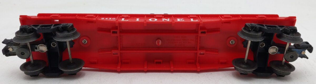 Lionel 6430 Vintage O Flatcar with 2 Gray Cooper Jarrett Trailer Vans VG/Box