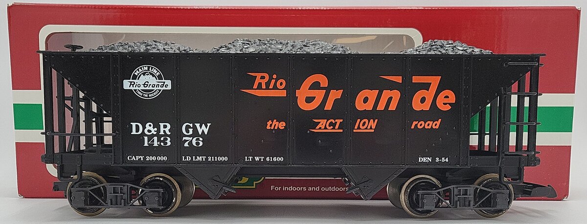 LGB 43760 Rio Grande 2 Bay Hopper- Metal Wheels VG/Box