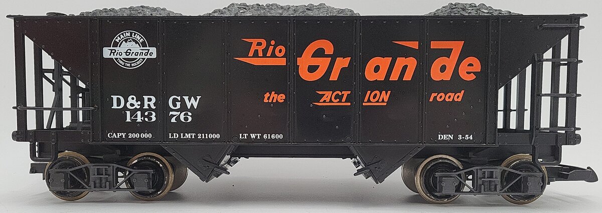 LGB 43760 Rio Grande 2 Bay Hopper- Metal Wheels VG/Box