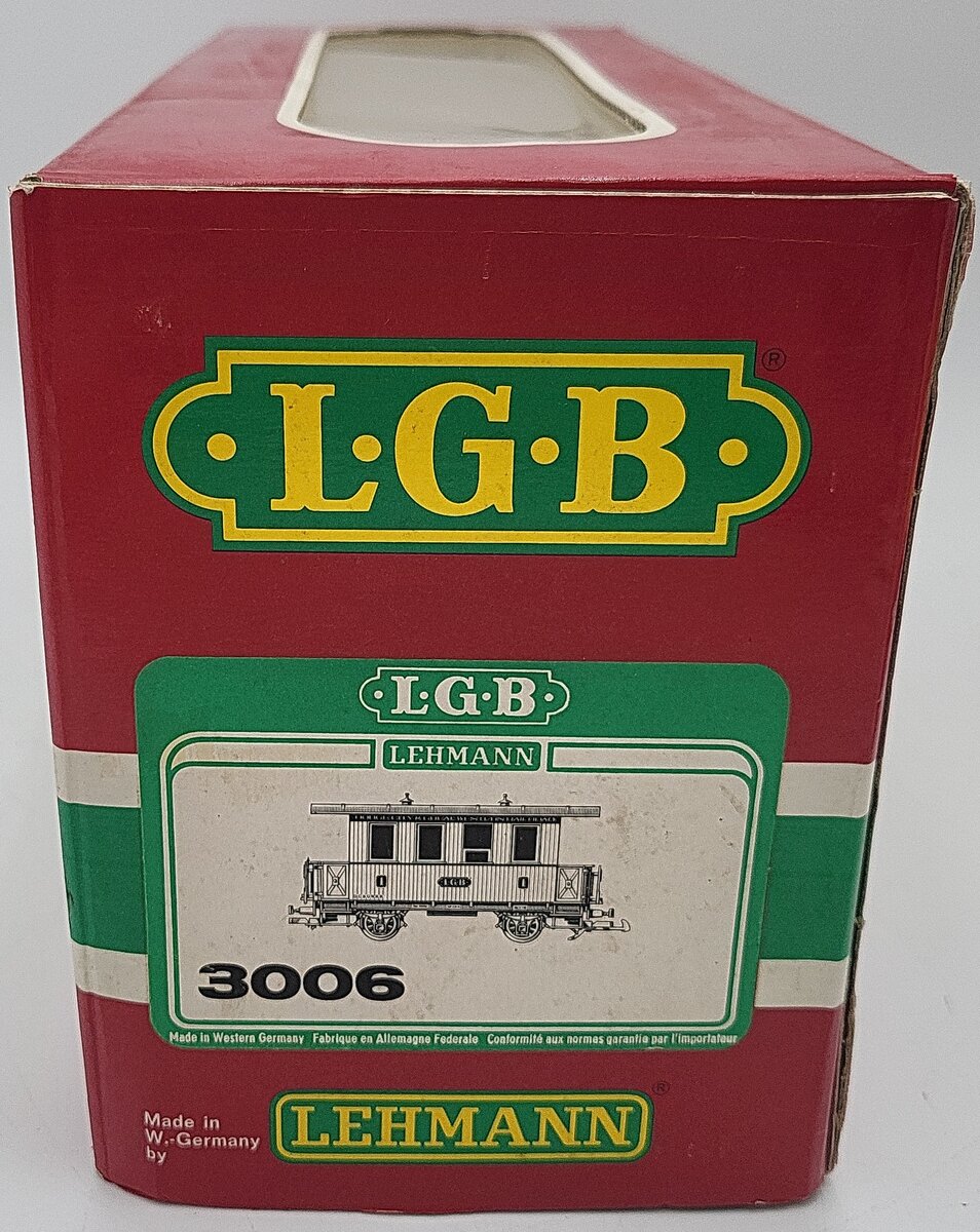 LGB 3006 G Scale Dodge City & Great Western Short Yellow Passenger Car VG/Box