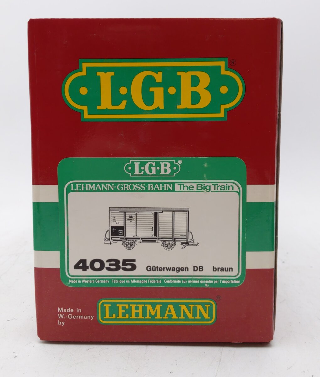 LGB 4035 G Deutsche Bahn Boxcar w/Plastic Wheels #187 LN/Box – Trainz