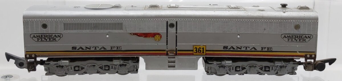 American Flyer 361 Vintage S Santa Fe Silver B Unit Diesel Locomotive  VG