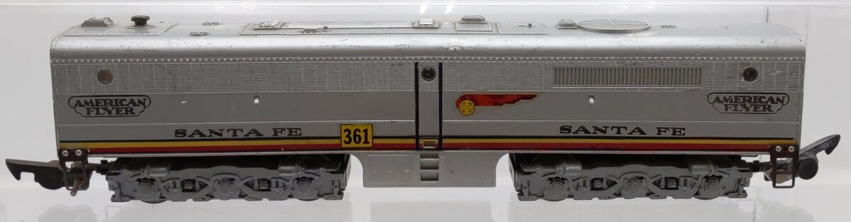 American Flyer 361 Vintage S Santa Fe Silver B Unit Diesel Locomotive  VG