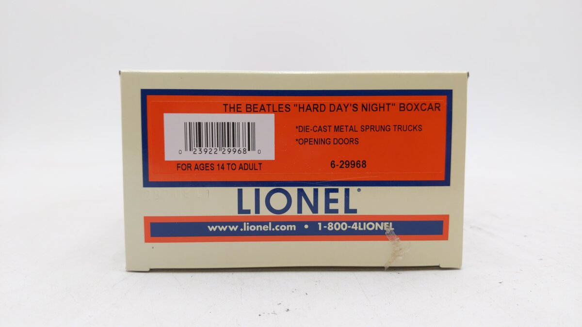 Lionel 6-29968 O Gauge The Beatles ''A Hard Day's Night'' Boxcar LN/Box