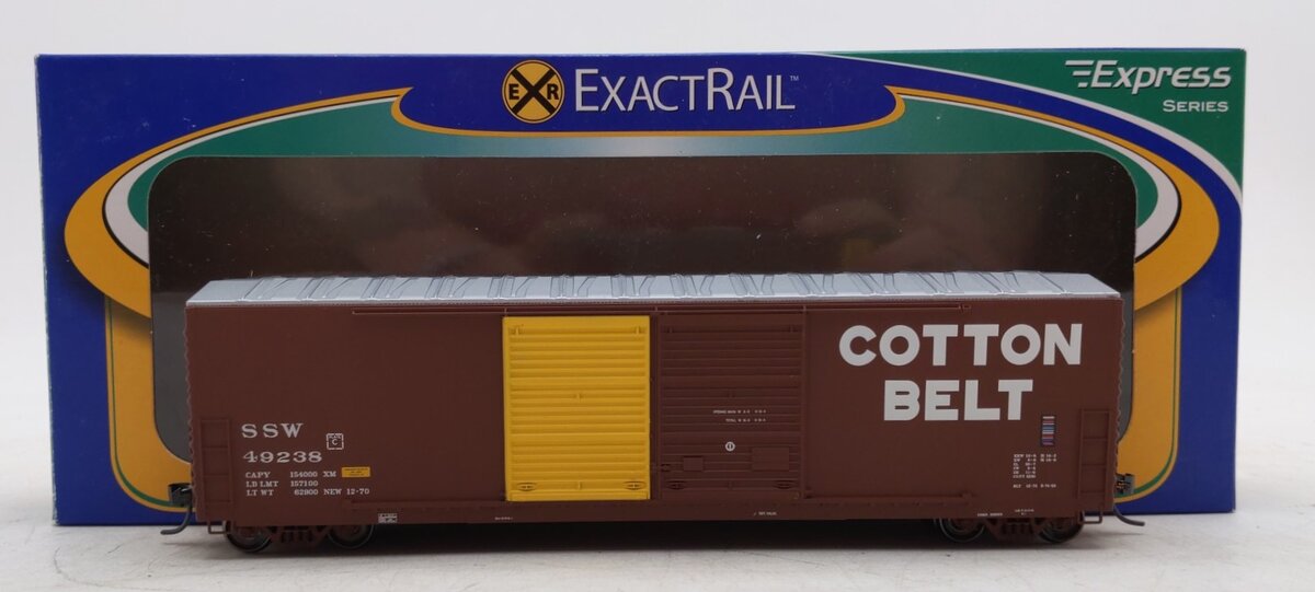 ExactRail EX-1007-5 HO Cotton Belt Gunderson 5200 Cu.Ft. Boxcar SSW #49238