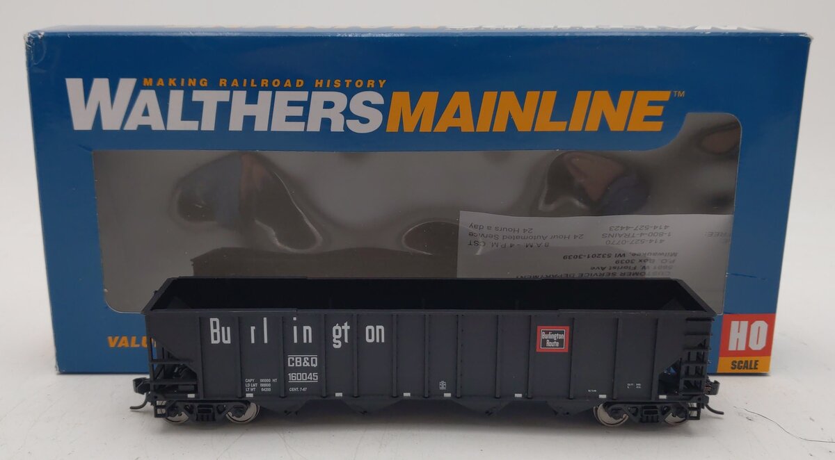 Walthers 910-1963 HO CB&Q 50' 100-Ton 4-Bay Hopper #160045