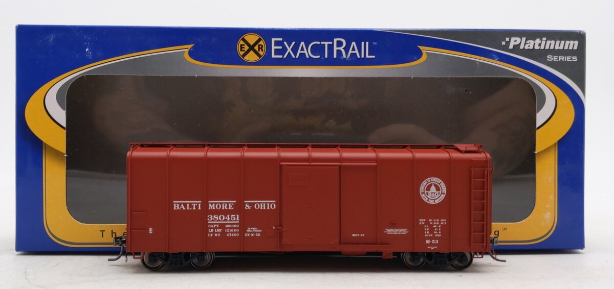 ExactRail EPS-90051-3 HO Scale Baltimore & Ohio M-53 Wagontop Box Car #380451 LN/Box