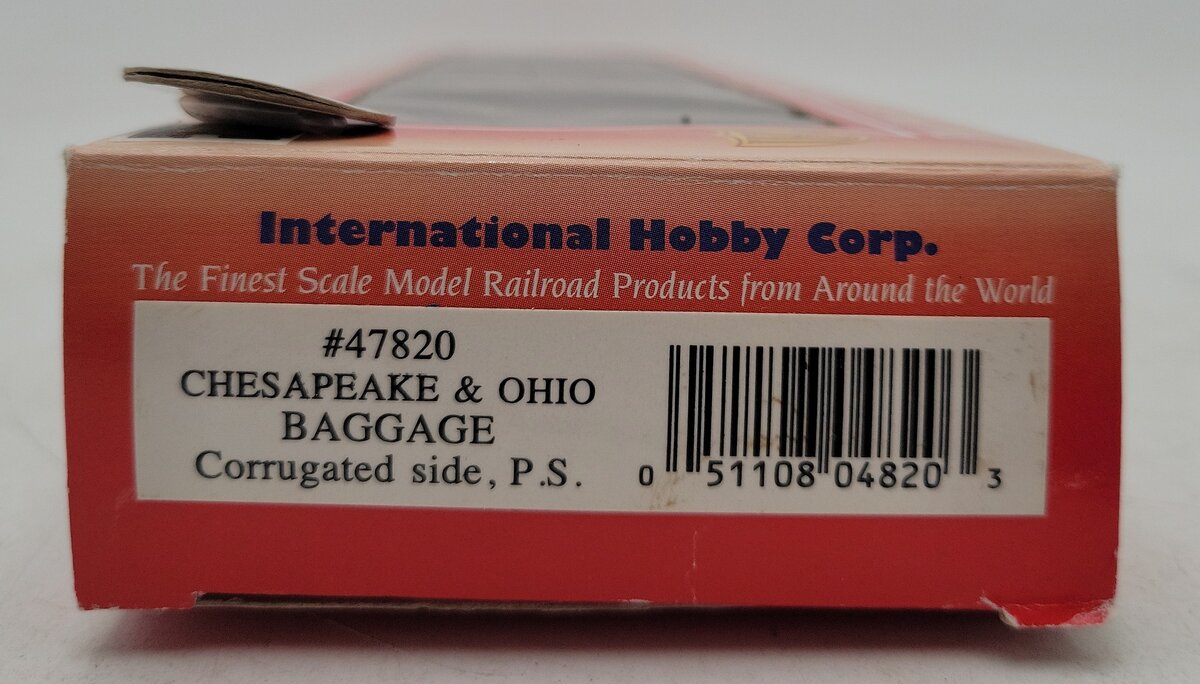 IHC 47820 HO Scale Chesapeake & Ohio Corrugated Side Baggage #1400 LN/Box