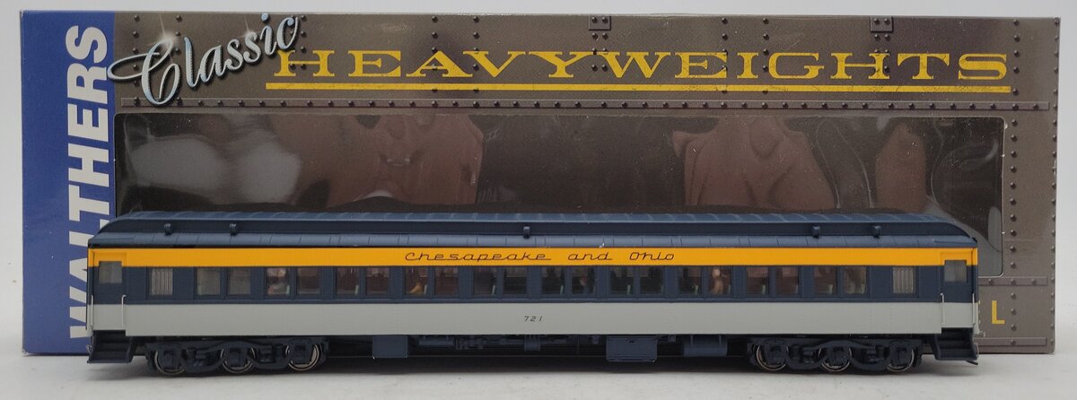 Walthers 932-10119 HO Chesapeake & Ohio Heavyweight Paired Window Coach #721 LN/Box