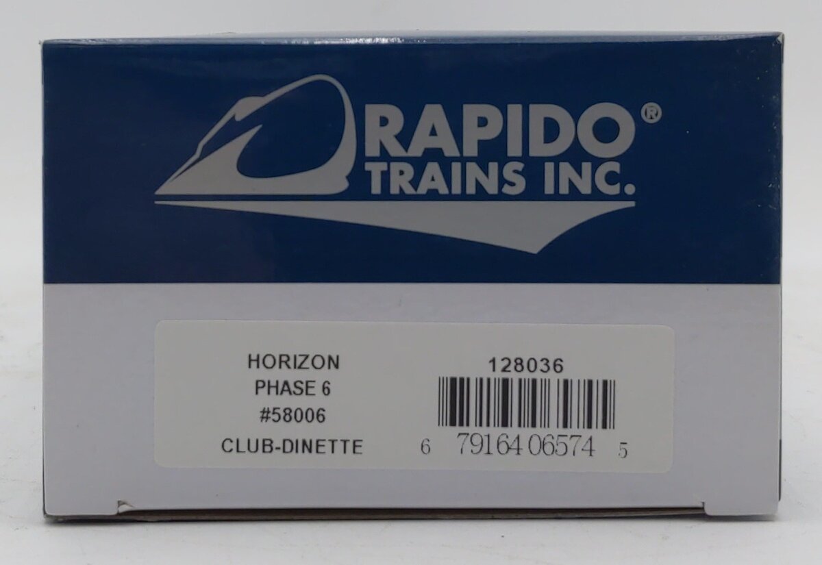 Rapido Trains 128036 HO Amtrak Phase 6 Horizon Club-Dinette #58006