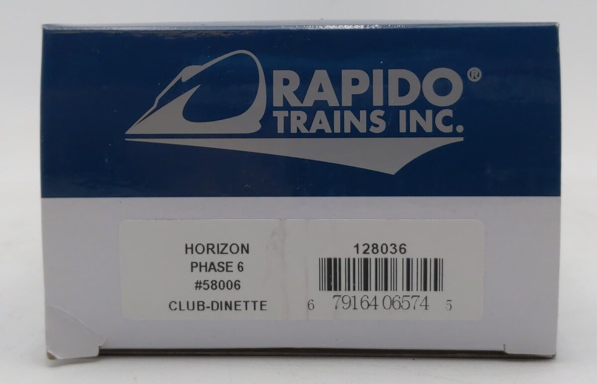 Rapido Trains 128036 HO Amtrak Phase 6 Horizon Club-Dinette #58006
