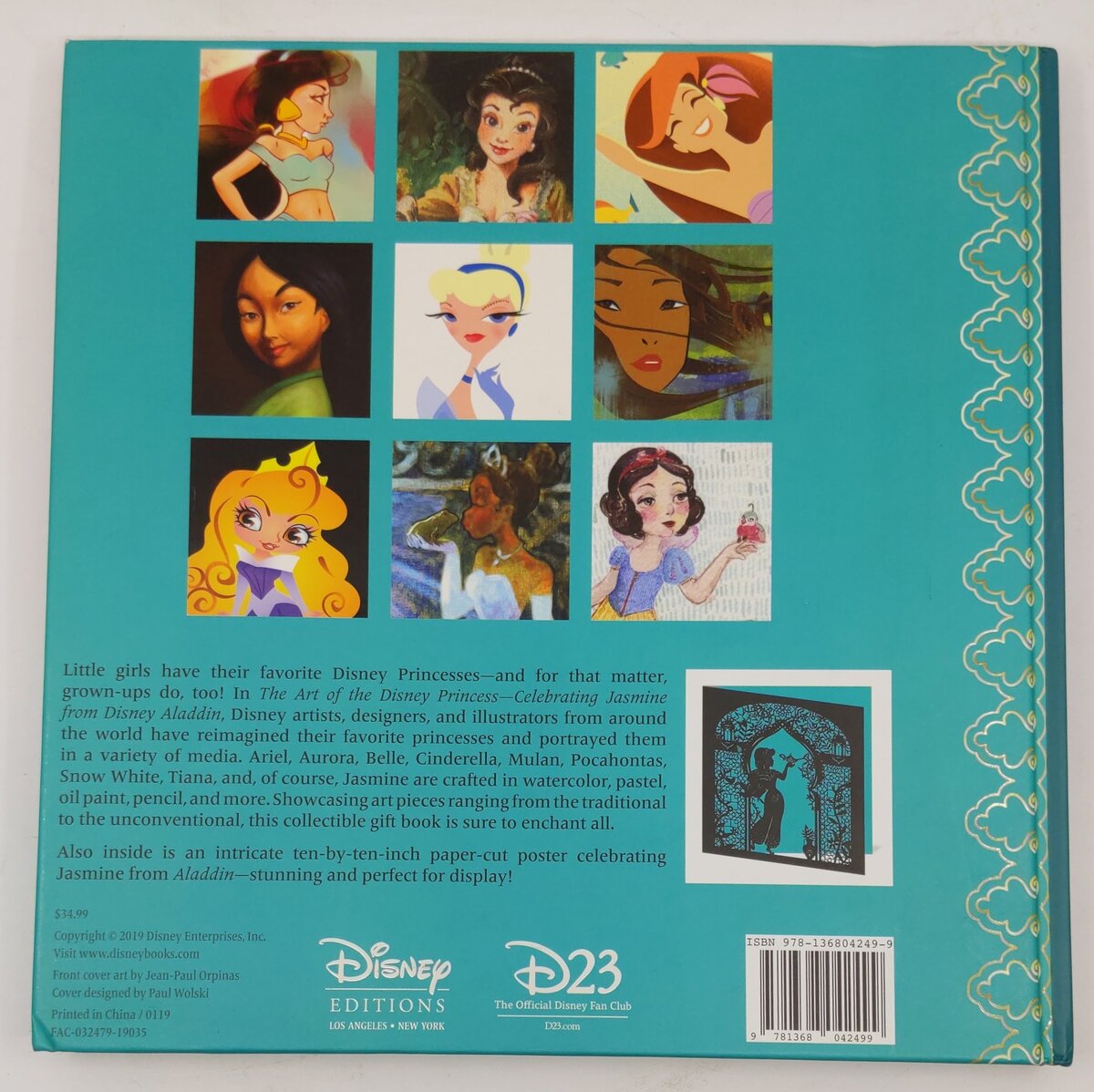 The Art of the Disney Princess Celebrating Jasmine from Disney Aladdin Hardcover EX