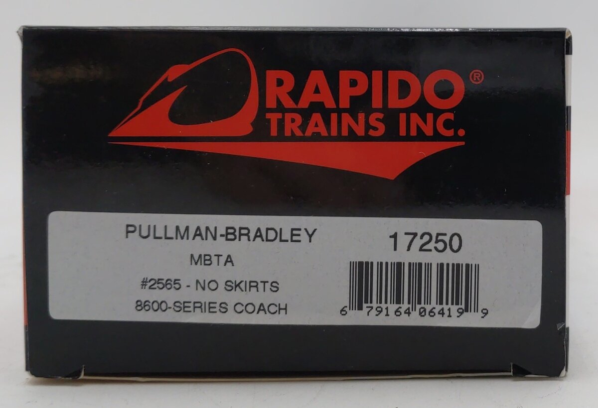 Rapido Trains 017250 HO MBTA NH 8600 Series Coach Car w/o Skirts #2565