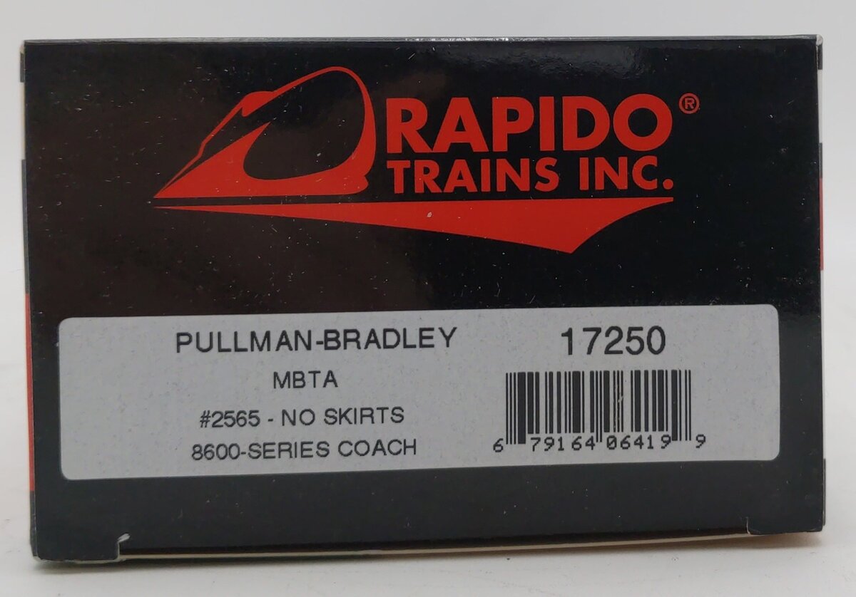 Rapido Trains 017250 HO MBTA NH 8600 Series Coach Car w/o Skirts #2565
