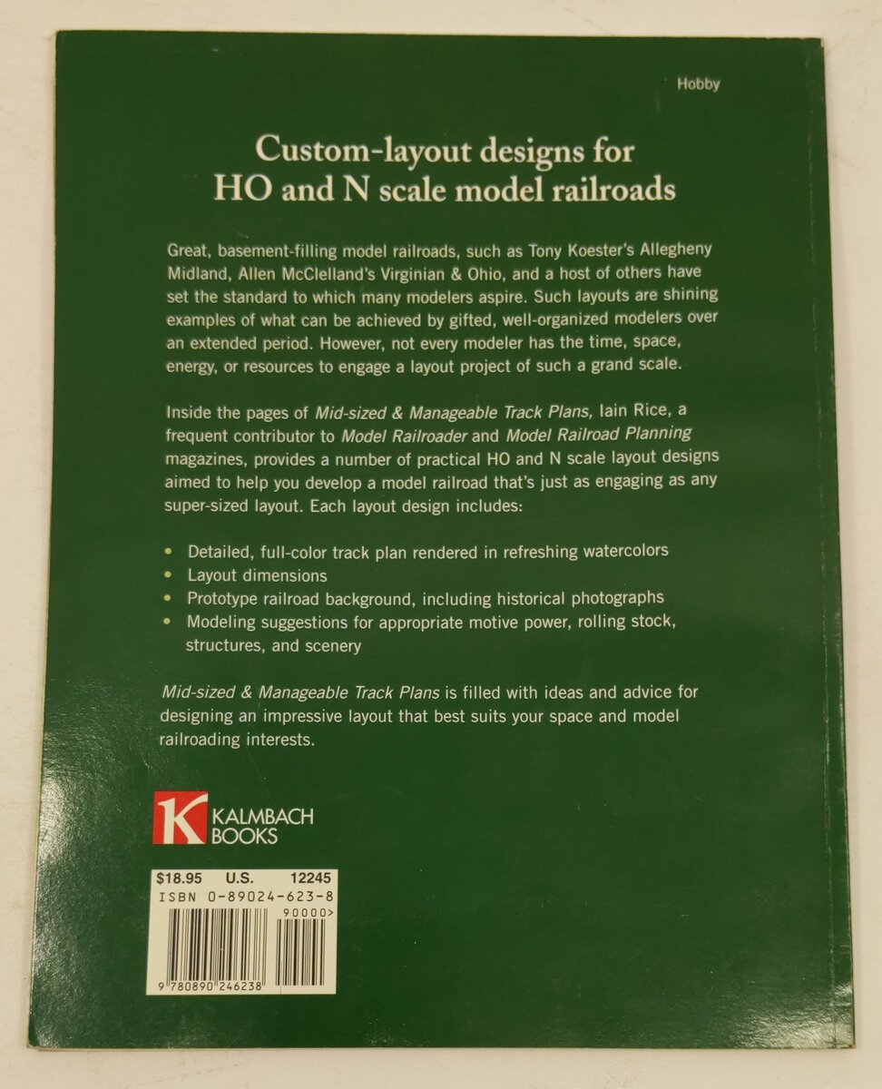 Mid-Sized & Manageable Track Plans Paperback Book By Iain Rice VG