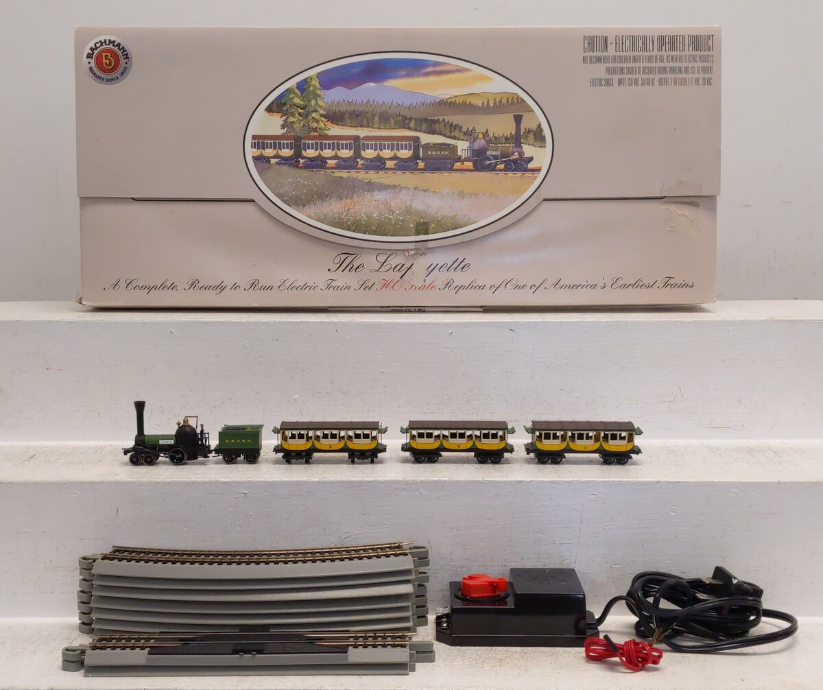 Bachmann 00628 HO Scale The Lafayette Baltimore & Ohio Steam Train Set EX/Box