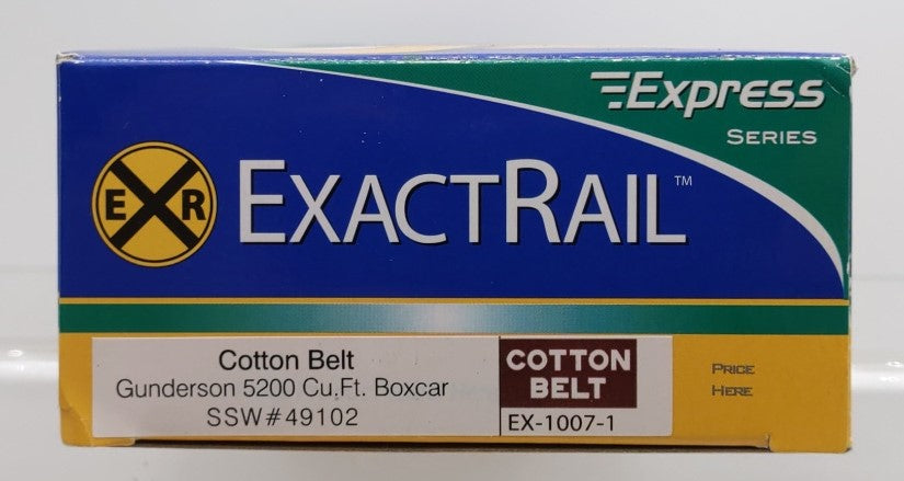 ExactRail EX-1007-1 HO Cotton Belt Gunderson 5200 Cu.Ft. Boxcar SSW #49102
