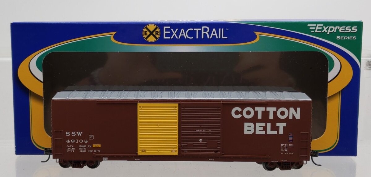 ExactRail EX-1007-2 HO Scale SSW Cotton Belt Gunderson 5200 Cu.Ft. Boxcar #49134