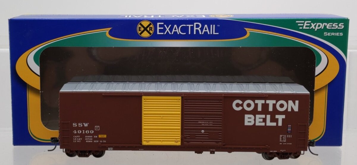 ExactRail EX-1007-3 HO Scale SSW Cotton Belt Gunderson 5200 Cu.Ft. Boxcar #49169