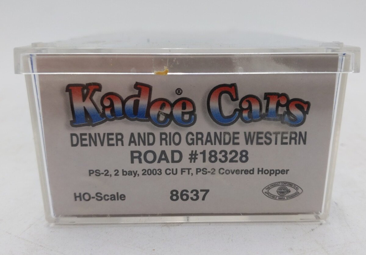 Kadee 8637 HO Scale DRGW PS-2 2003 Cu. Ft. Covered Hopper #18328 LN/Box