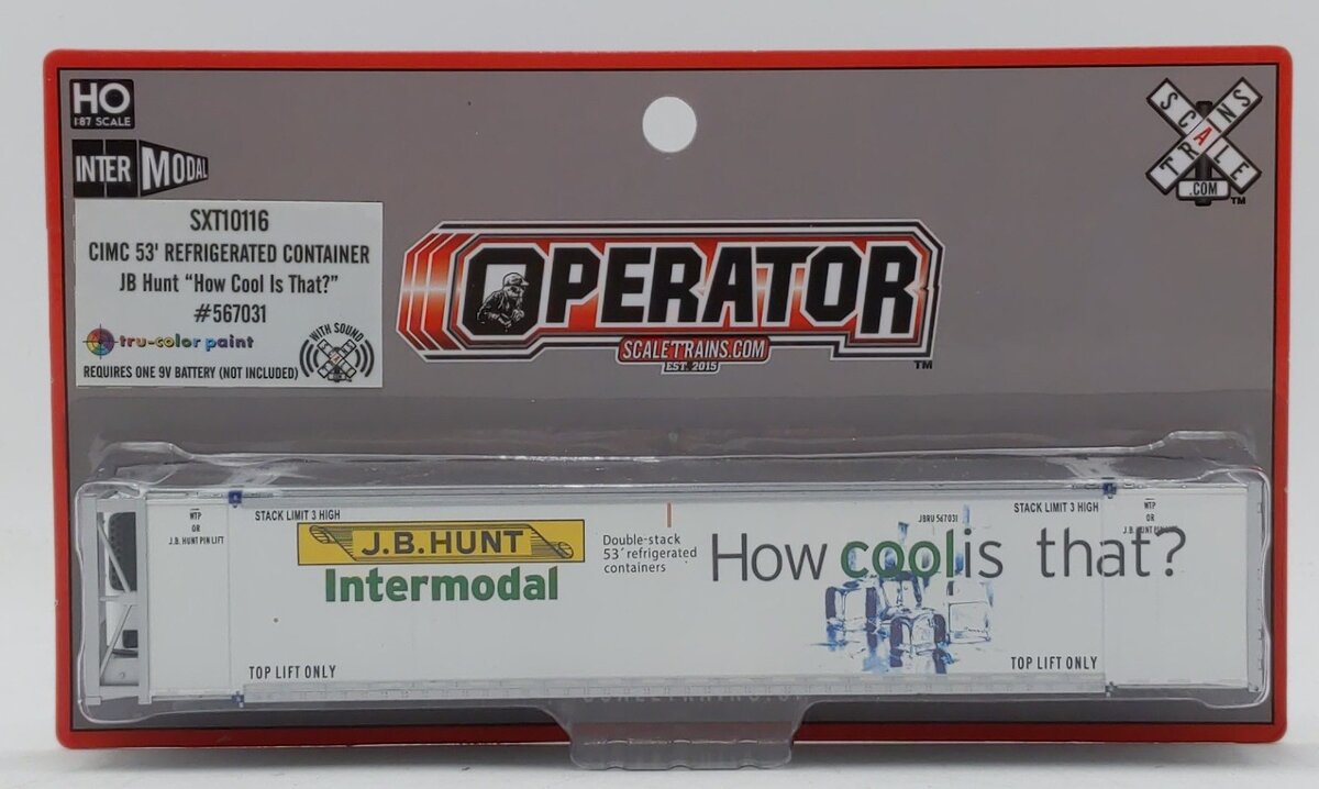 Scale Trains SXT10116 HO JB Hunt CIMC 53’ Reefer Container with Sound #567031