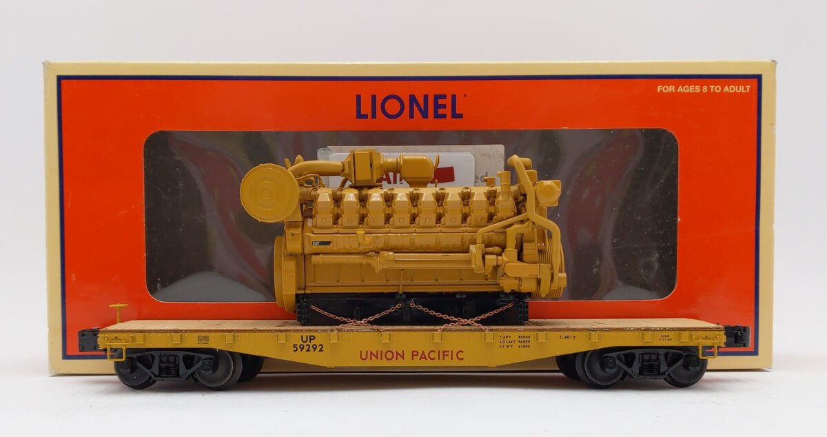 Lionel 6-27583 O Gauge Union Pacific 40' Flatcar w/Covered Load - Custom EX/Box