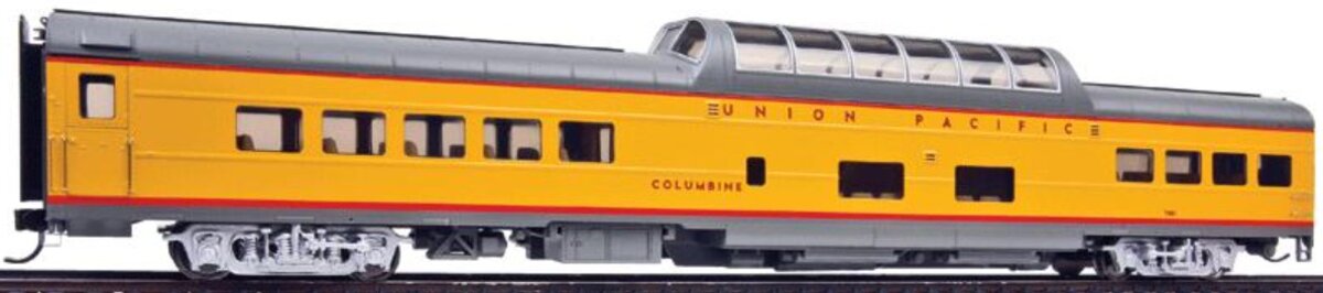 Walthers 920-18551 HO Union Pacific "Columbine" Lighted 85' ACF Dome Coach #7001 LN/Box