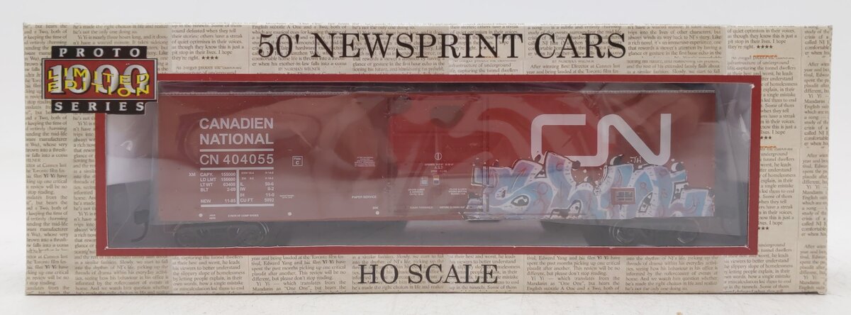 Proto 1000 400307 HO 50' Canadian National Limited Edition Newsprint Car #404055