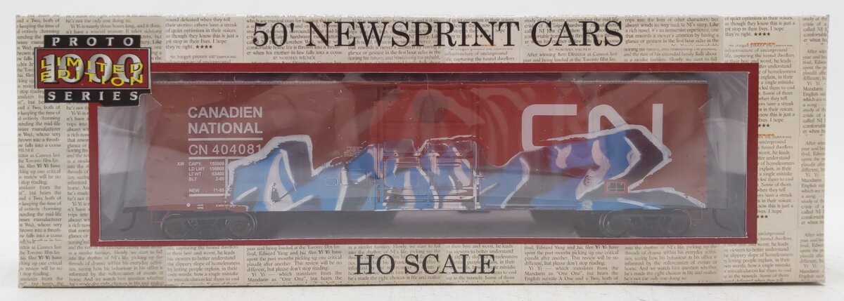 Proto 1000 400308 HO 50' Canadian National Limited Edition Newsprint Car #404081