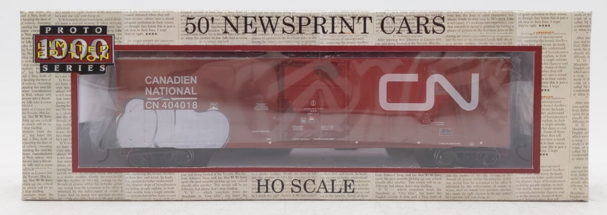 Proto 1000 400309 HO 50' Canadian National Limited Edition Newsprint Car #404018