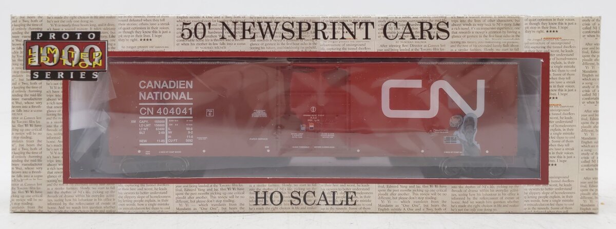 Proto 1000 400310 HO 50' Newsprint Car Canadian National Limited Edition #404041