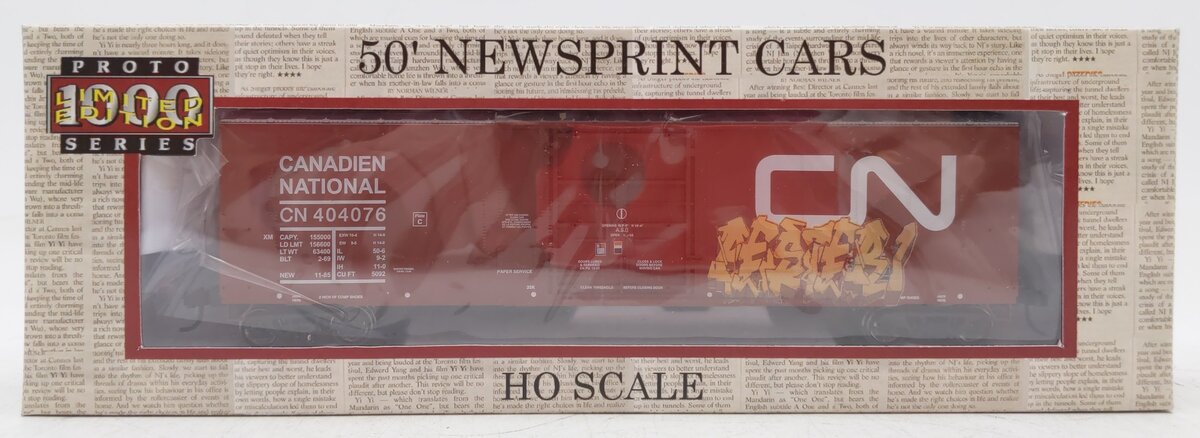 Proto 1000 400311 HO 50' Newsprint Car Canadian National Limited Edition #404076