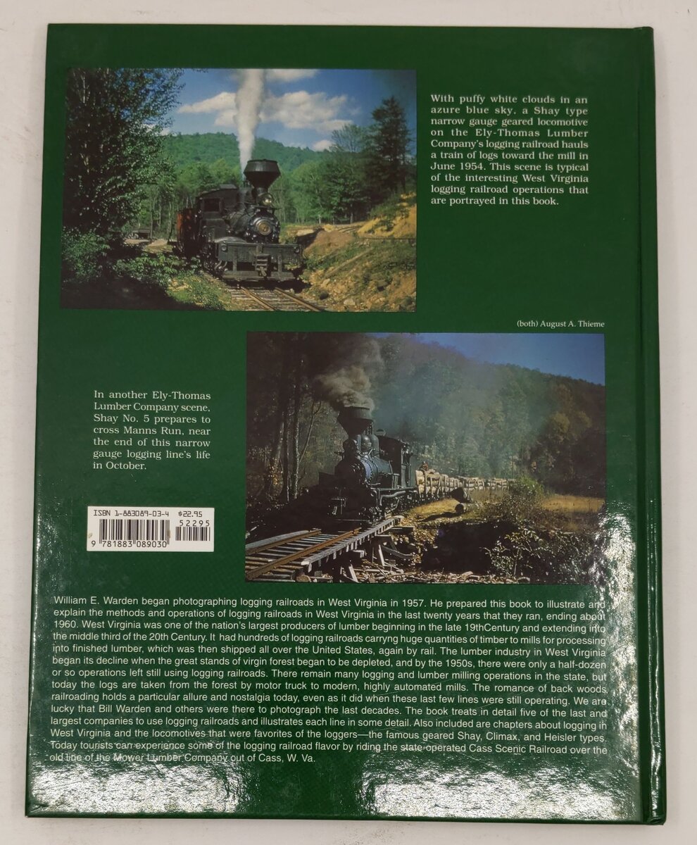 West Virginia Logging Railroads Hardcover Book By William Warden EX