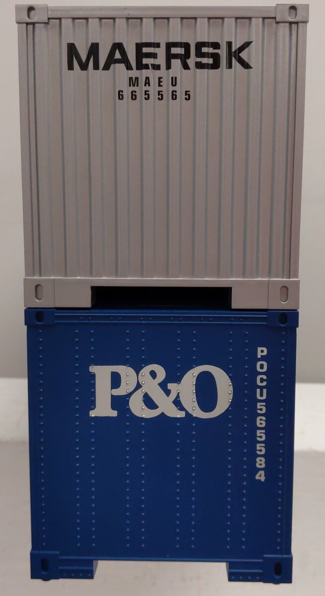 USA Trains G Scale Maersk  & P&O 40' Intermodal Containers #665565 #565584 EX