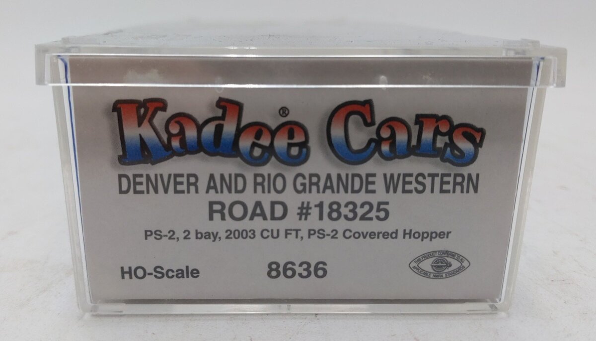 Kadee 8636 HO Scale DRGW PS-2 Covered 2-Bay Hopper Car #18325 LN/Box