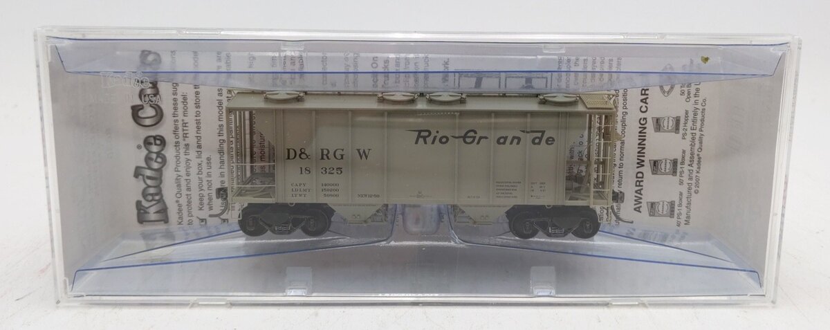 Kadee 8636 HO Scale DRGW PS-2 Covered 2-Bay Hopper Car #18325 LN/Box