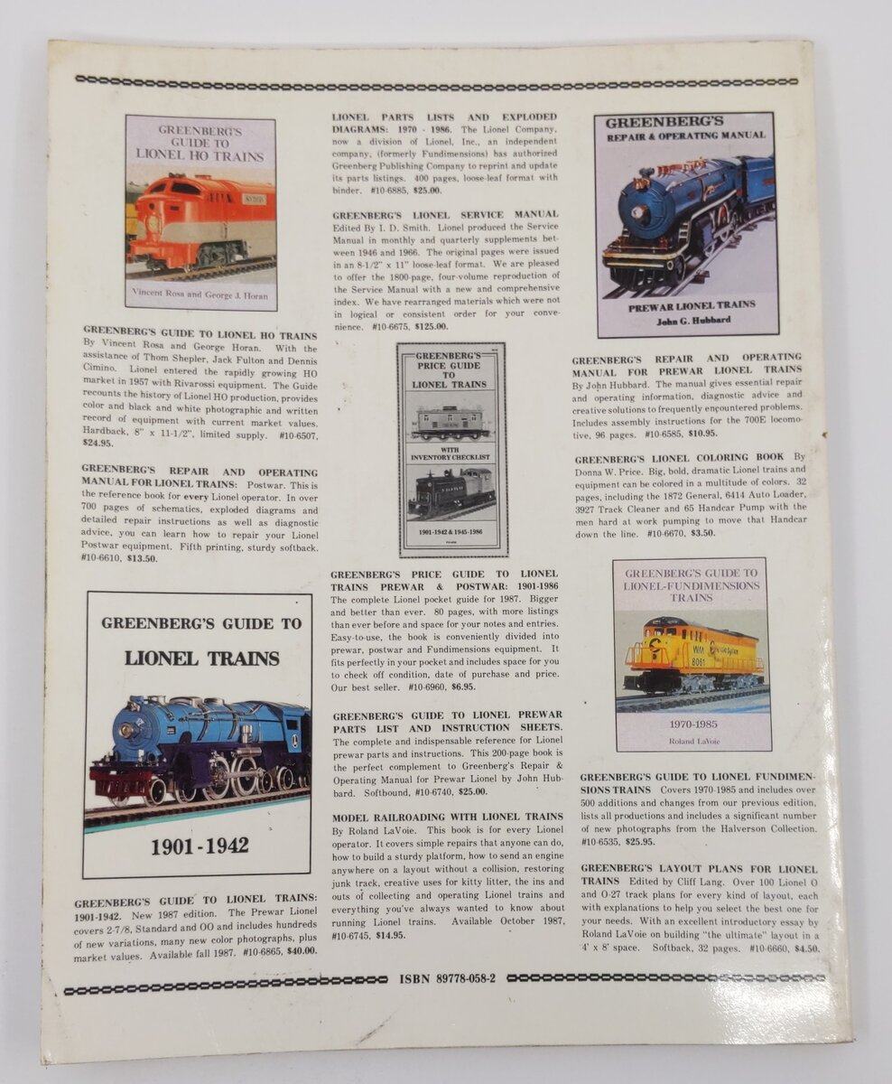Greenberg's Guide to Lionel Trains 1945-1969 Paperback Book VG