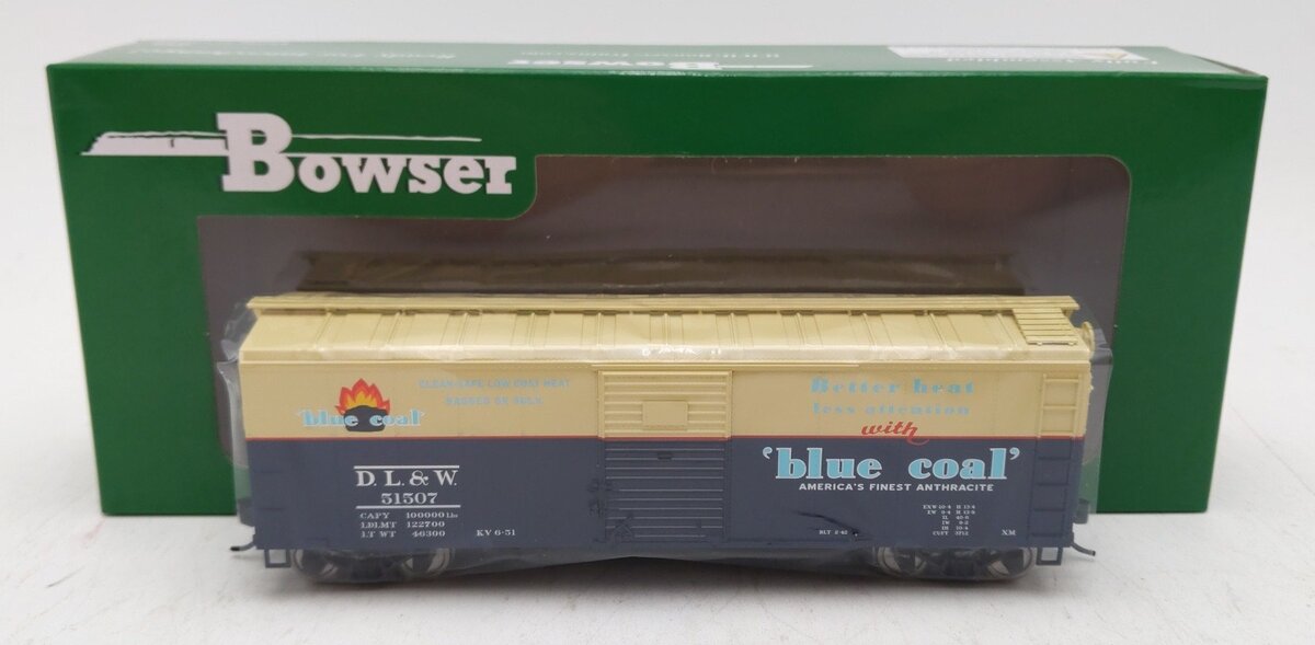 Bowser 42830 HO Delaware Lackawanna & Western Blue Coal Boxcar #51507