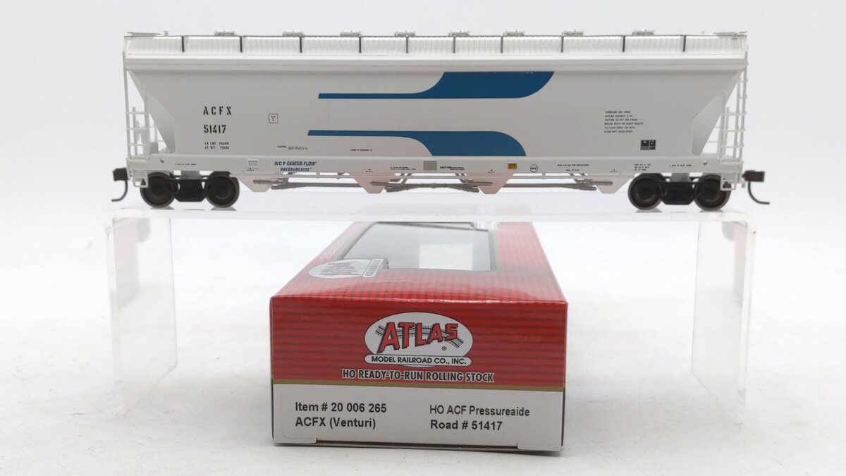 Atlas 20006265 HO ACFX Venturi Pressureaide Covered Hopper #51417