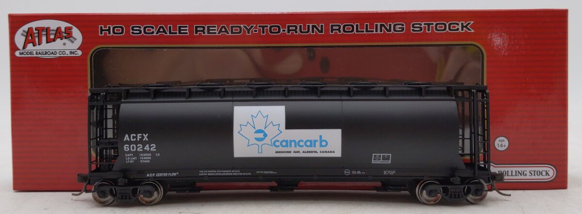 Atlas 20005774 HO Cancarb ACFX 3-Bay Cylindrical Hopper #60242