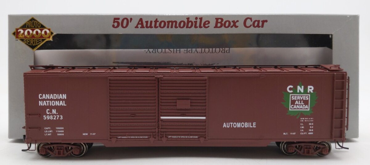 Proto 2000 888921 HO Scale Canadian National 50' Automobile Box Car #598273 LN/Box