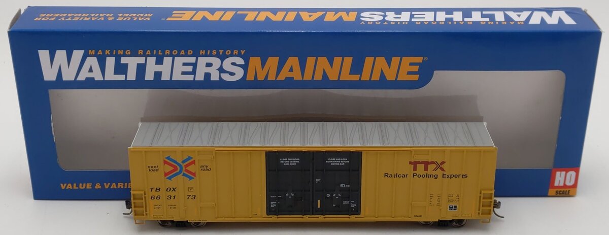 Walthers 910-3017 HO TTX 60' High Cube Plate F Boxcar RTR #663173