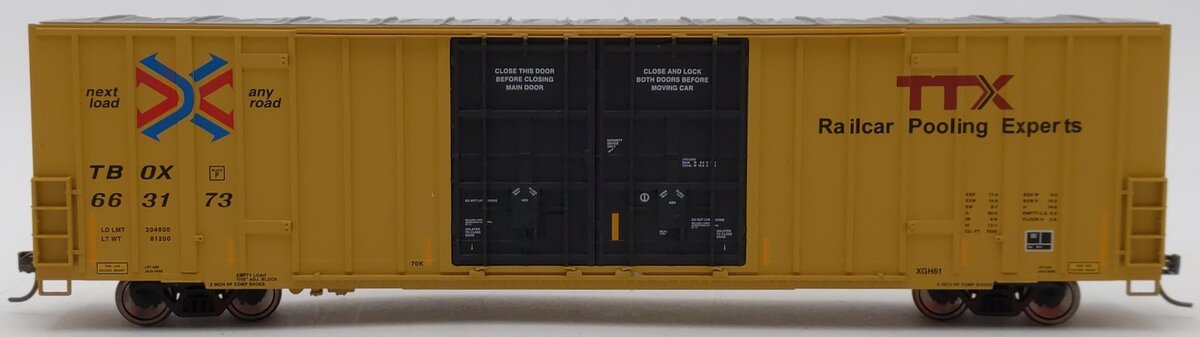 Walthers 910-3017 HO TTX 60' High Cube Plate F Boxcar RTR #663173