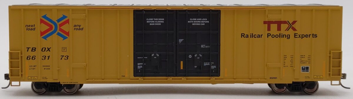 Walthers 910-3017 HO TTX 60' High Cube Plate F Boxcar RTR #663173