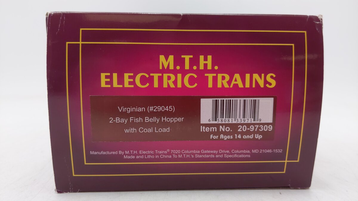 MTH 20-97309 Virginian 2-Bay Fishbelly Hopper #29045